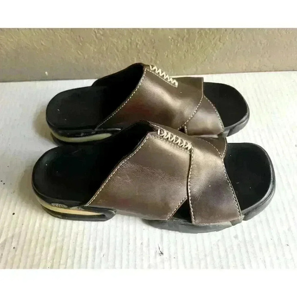 Cole Haan Womens D11008 Brown Leather Slide Sandals Comfort Slip on Size 6 1/2B - Picture 1 of 8